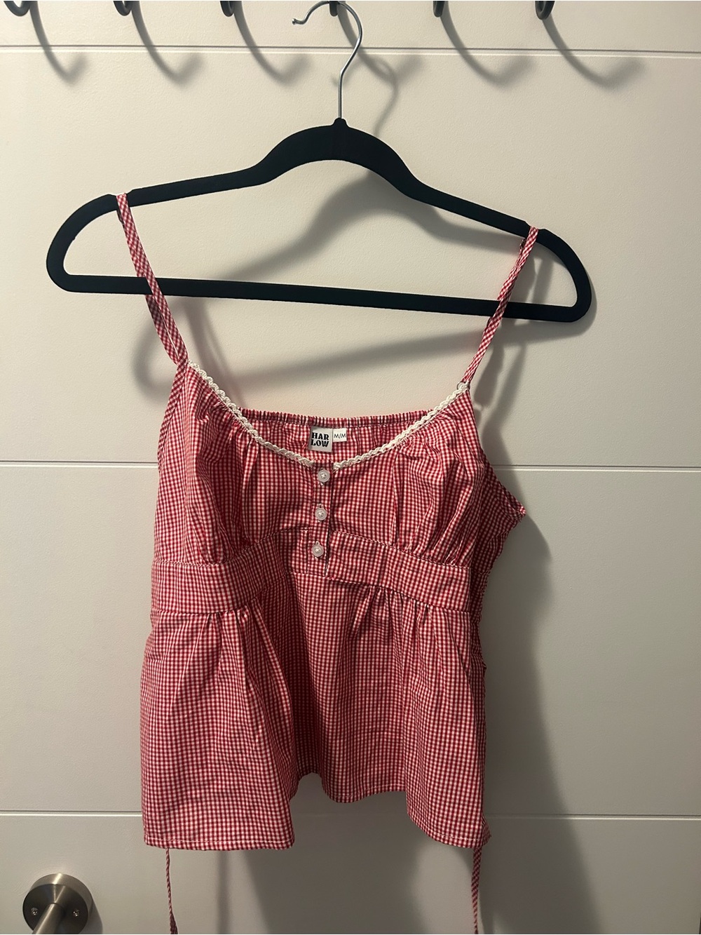 Gingham Red/White Harlow Posie Tank Top - Picture 2 of 4